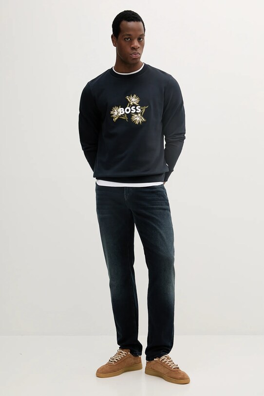 BOSS felpa in cotone 50536797 blu navy SS25
