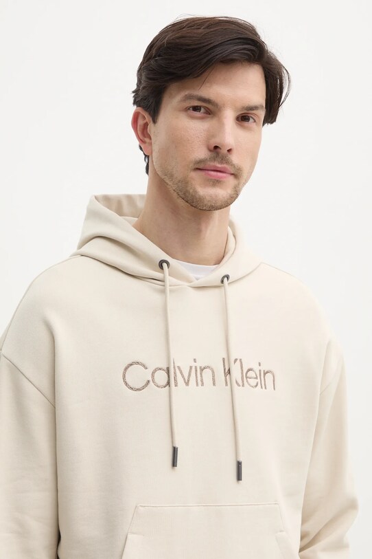 Bavlněná mikina Calvin Klein béžová K10K114257