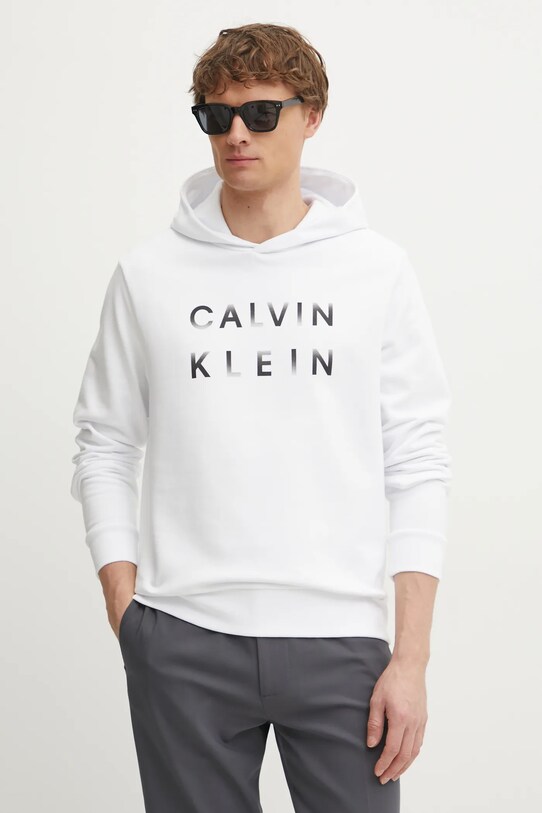 Calvin Klein hanorac de bumbac print alb K10K114261