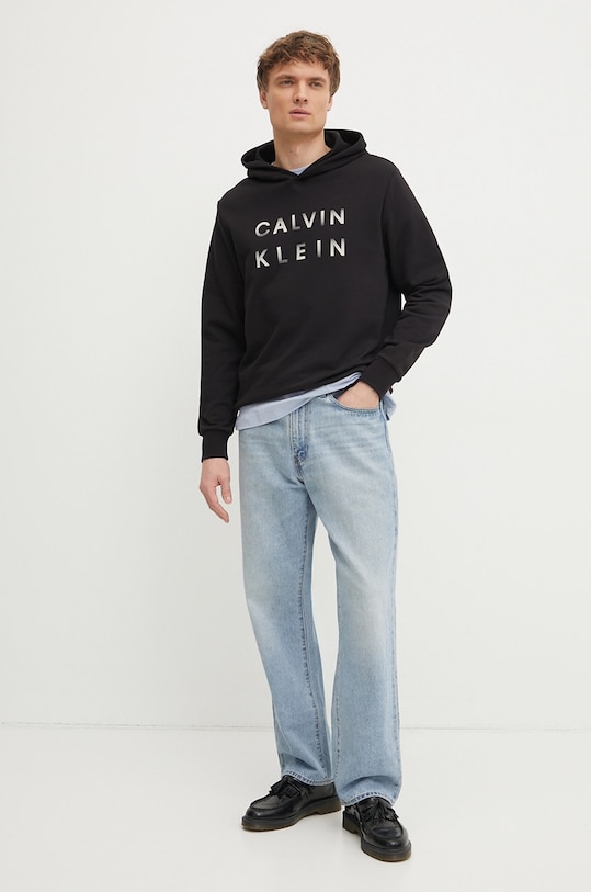 Calvin Klein hanorac de bumbac K10K114261 negru SS25
