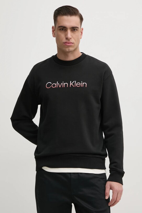 Calvin Klein hanorac de bumbac imprimeu negru K10K114265