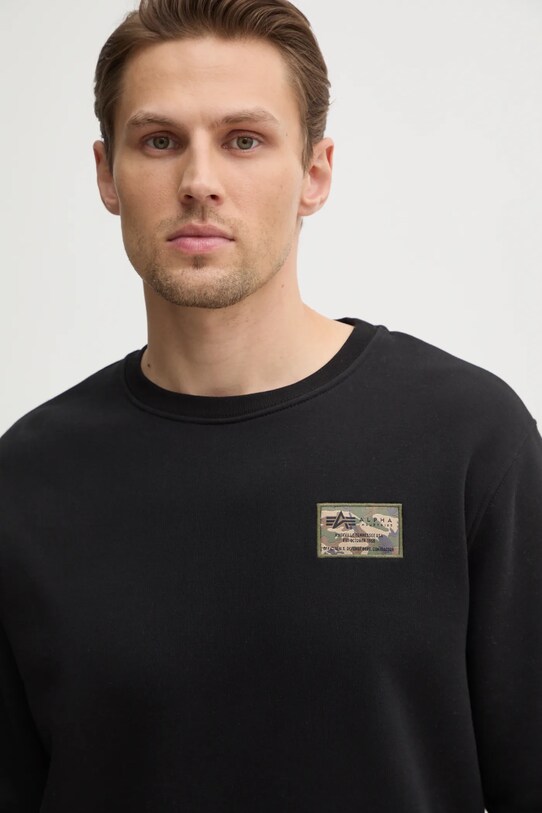 Alpha Industries bluza Camo Sleeve Crewneck negru 156306