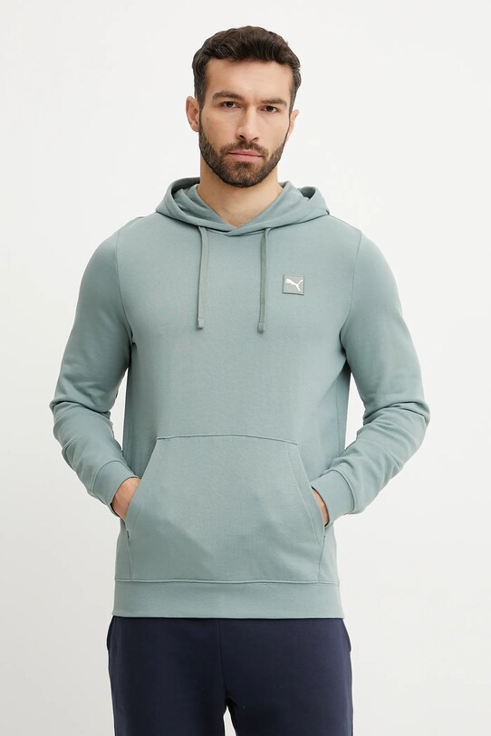 Puma hanorac de bumbac uni verde 684728