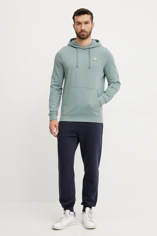 Puma hanorac de bumbac 684728 verde SS25