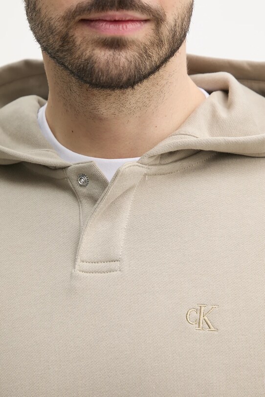 Βαμβακερή μπλούζα Calvin Klein Jeans J30J327227 μπεζ