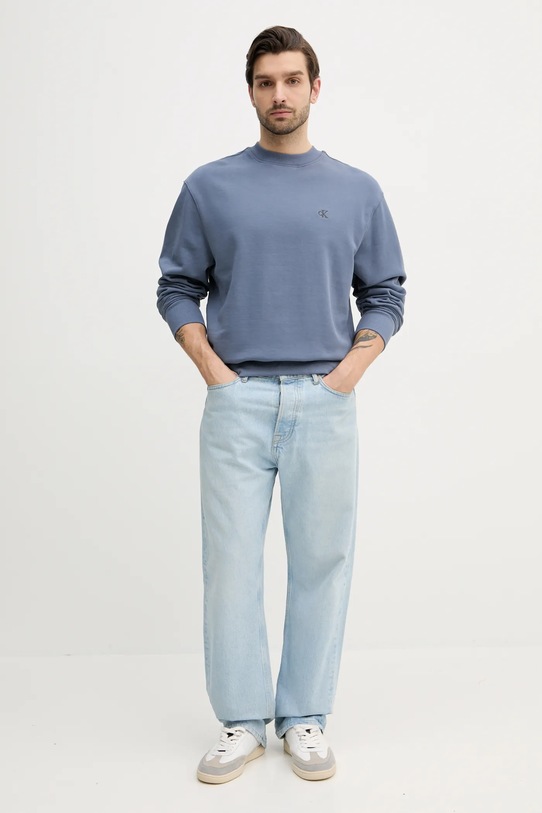 Calvin Klein Jeans bluza bawełniana J30J327228 niebieski SS25