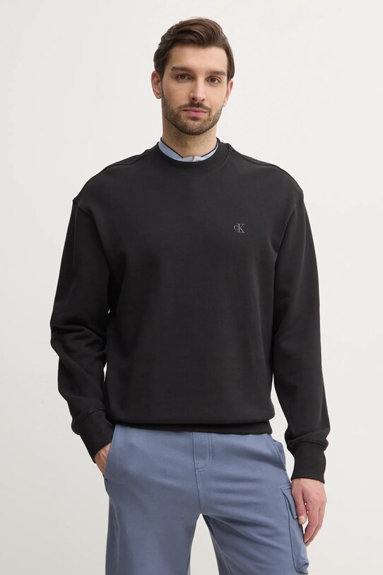 Bavlnená mikina Calvin Klein Jeans bavlna čierna J30J327228