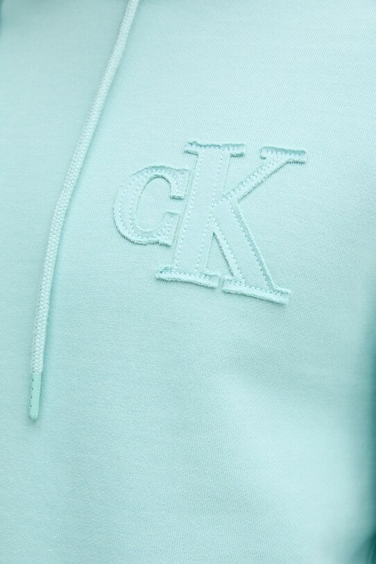 Bavlněná mikina Calvin Klein Jeans J30J327245 tyrkysová