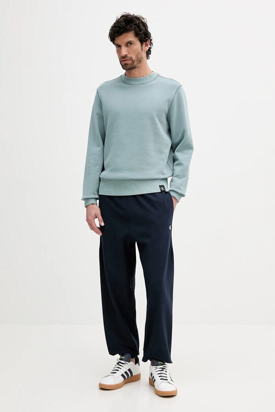 Bavlnená mikina Calvin Klein Jeans J30J327274 modrá SS25