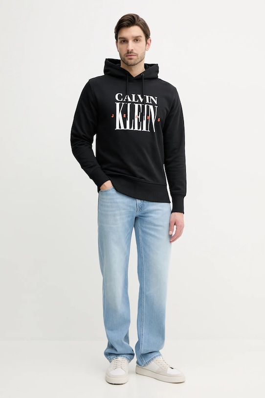 Βαμβακερή μπλούζα Calvin Klein Jeans J30J327520 μαύρο SS25