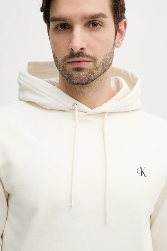 Bavlněná mikina Calvin Klein Jeans béžová J30J327526