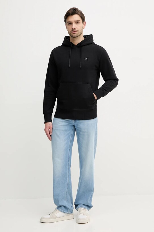 Bavlněná mikina Calvin Klein Jeans J30J327526 černá SS25