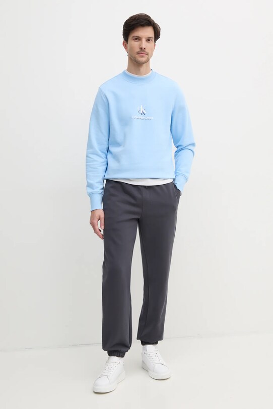 Calvin Klein Jeans bluza bawełniana J30J327470 niebieski SS25