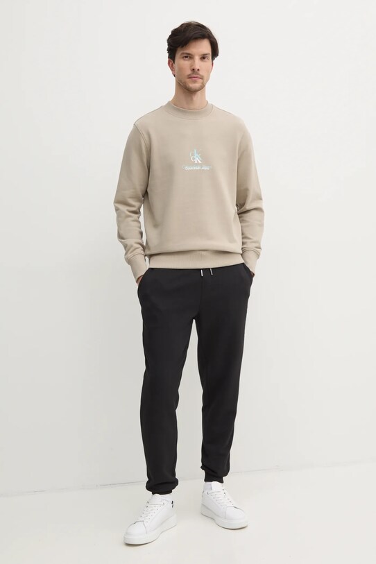Bavlnená mikina Calvin Klein Jeans J30J327470 béžová SS25