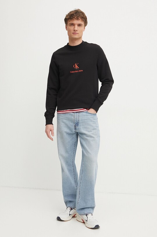 Bavlnená mikina Calvin Klein Jeans J30J327470 čierna SS25