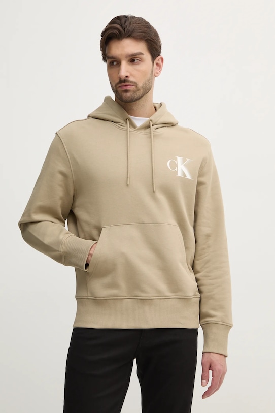 Îmbrăcăminte Calvin Klein Jeans hanorac de bumbac J30J327476 verde