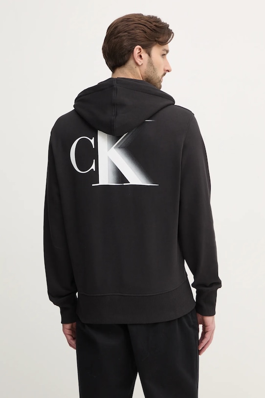 Îmbrăcăminte Calvin Klein Jeans hanorac de bumbac J30J327476 negru