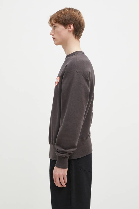 Human Made hanorac de bumbac TSURIAMI SWEATSHIRT HM29CS011 maro SS25