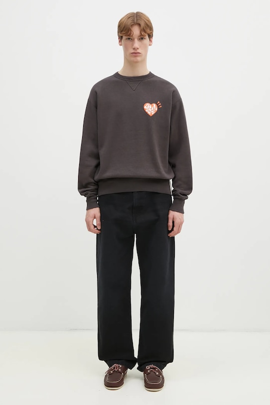 Βαμβακερή μπλούζα Human Made TSURIAMI SWEATSHIRT HM29CS011 καφέ