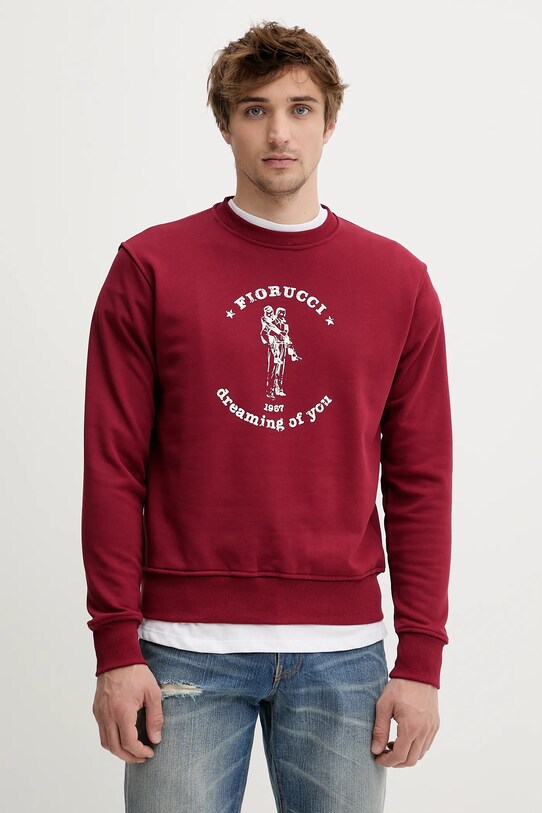 Bavlnená mikina Fiorucci bavlna burgundské M02SMSCR188CJ05RD03