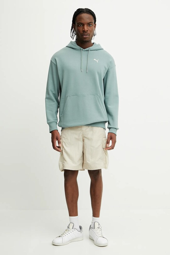 Puma hanorac de bumbac 629648 verde SS25