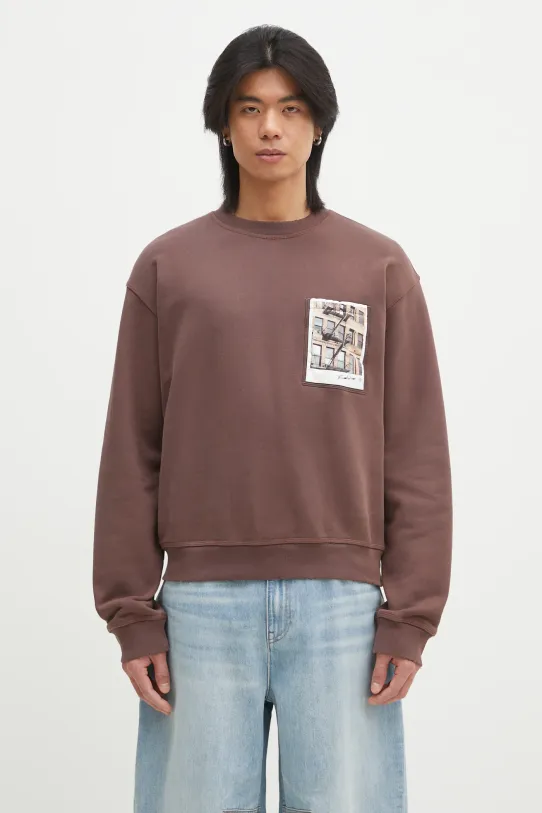 Бавовняна кофта Helmut Lang Pstcard Cr Bk.Cmbd 1 бавовна коричневий O10HM524