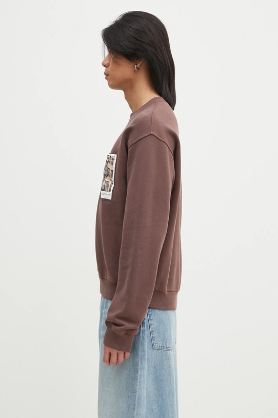 Helmut Lang bluza bawełniana Pstcard Cr Bk.Cmbd 1 O10HM524 brązowy SS25