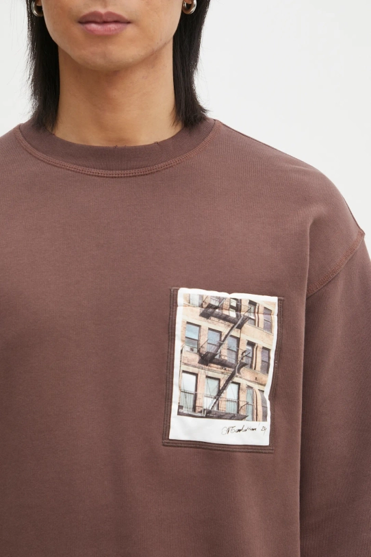 Бавовняна кофта Helmut Lang Pstcard Cr Bk.Cmbd 1 коричневий O10HM524