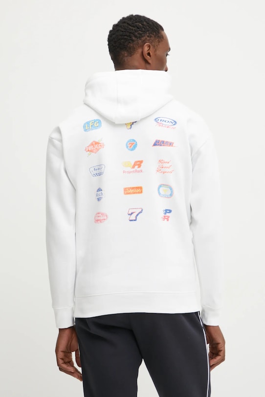 Tepláková mikina Under Armour Project Rock s kapucňou biela 1389916