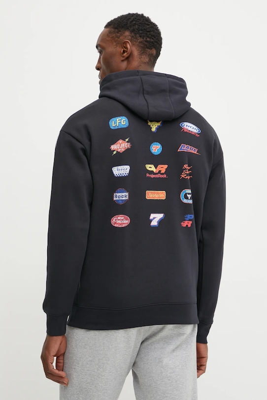 Μπλούζα Under Armour Project Rock με κουκούλα μαύρο 1389916