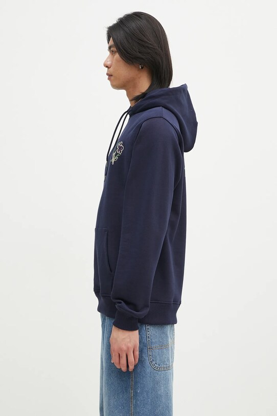 Bavlněná mikina Drôle de Monsieur Le Hoodie Slogan Esquisse G.HO150.CO127.NY námořnická modř SS25
