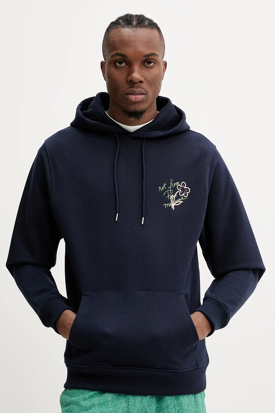 Oblečení Bavlněná mikina Drôle de Monsieur Le Hoodie Slogan Esquisse G.HO150.CO127.NY námořnická modř