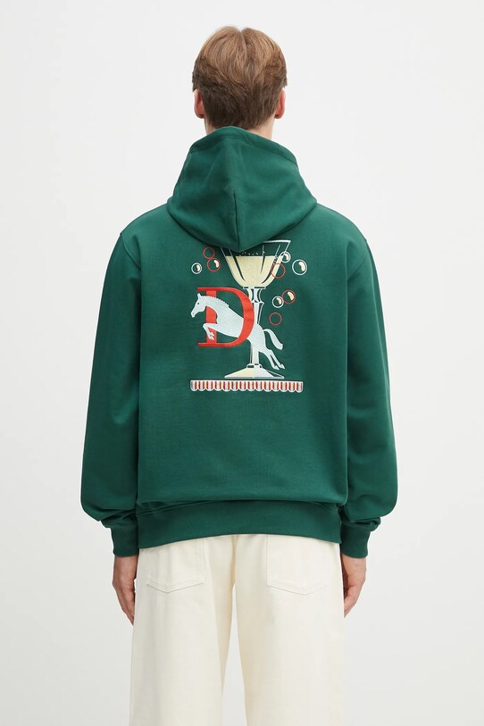 Drôle de Monsieur hanorac de bumbac Le Hoodie Polo imprimeu verde G.HO178.CO200.DGN