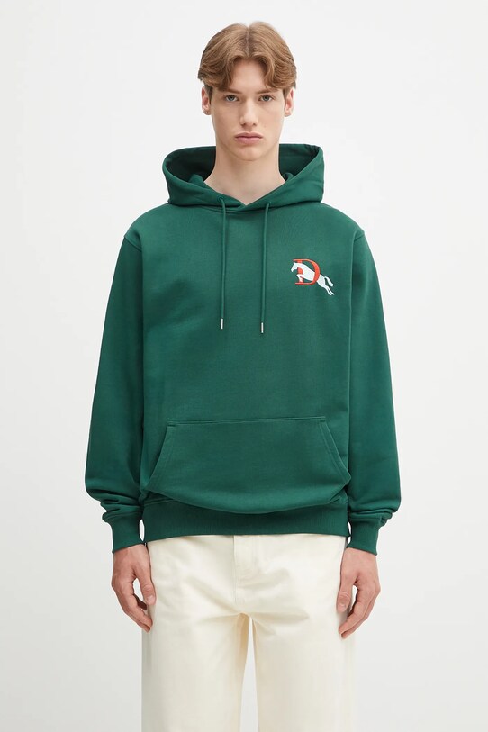 Îmbrăcăminte Drôle de Monsieur hanorac de bumbac Le Hoodie Polo G.HO178.CO200.DGN verde