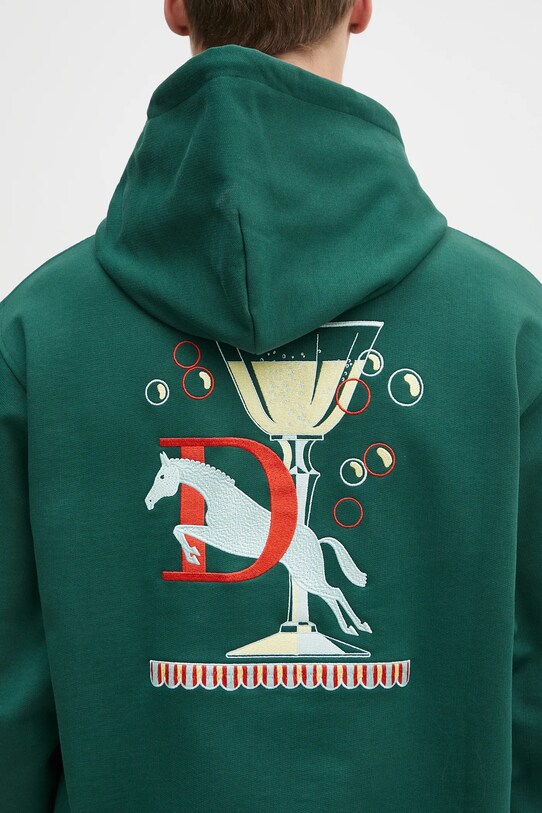Drôle de Monsieur bluza bawełniana Le Hoodie Polo zielony G.HO178.CO200.DGN
