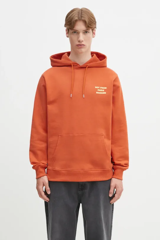 Drôle de Monsieur felpa in cotone Le Hoodie Slogan semplice arancione G.HO162.CO127.RT