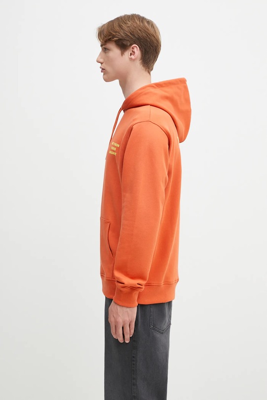 Drôle de Monsieur felpa in cotone Le Hoodie Slogan G.HO162.CO127.RT arancione SS25