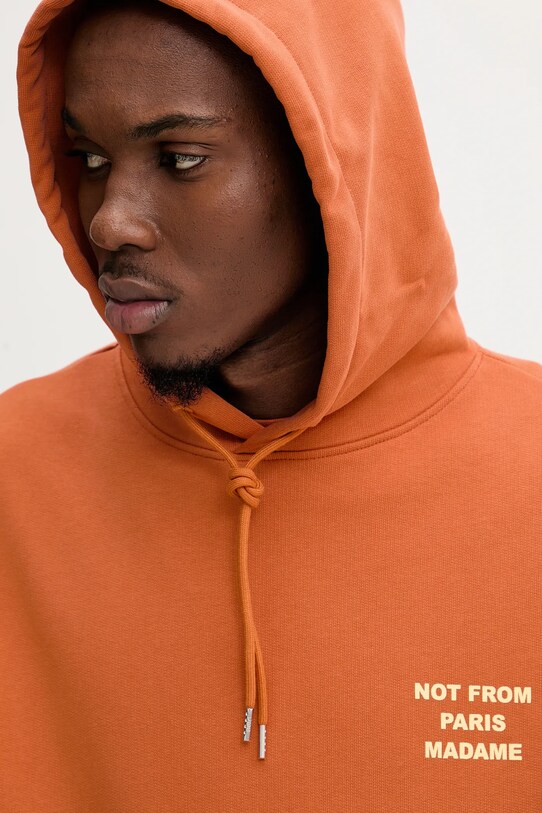 Bavlněná mikina Drôle de Monsieur Le Hoodie Slogan oranžová G.HO162.CO127.RT