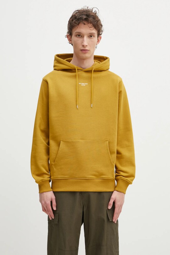 Бавовняна кофта Drôle de Monsieur Le Hoodie Slogan Classique гладкий зелений G.HO161.CO127.MS