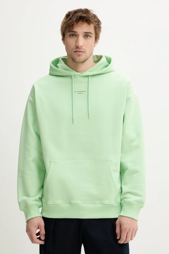 Drôle de Monsieur hanorac de bumbac Le Hoodie Slogan Classique print verde G.HO161.CO127.LGN