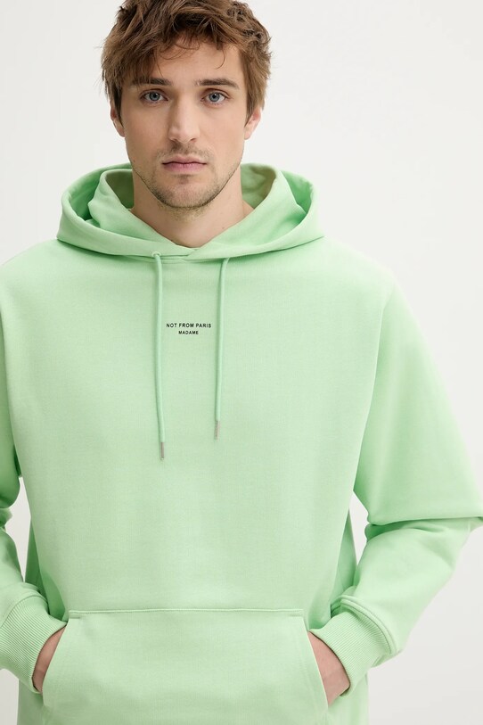 Drôle de Monsieur bluza bawełniana Le Hoodie Slogan Classique zielony G.HO161.CO127.LGN
