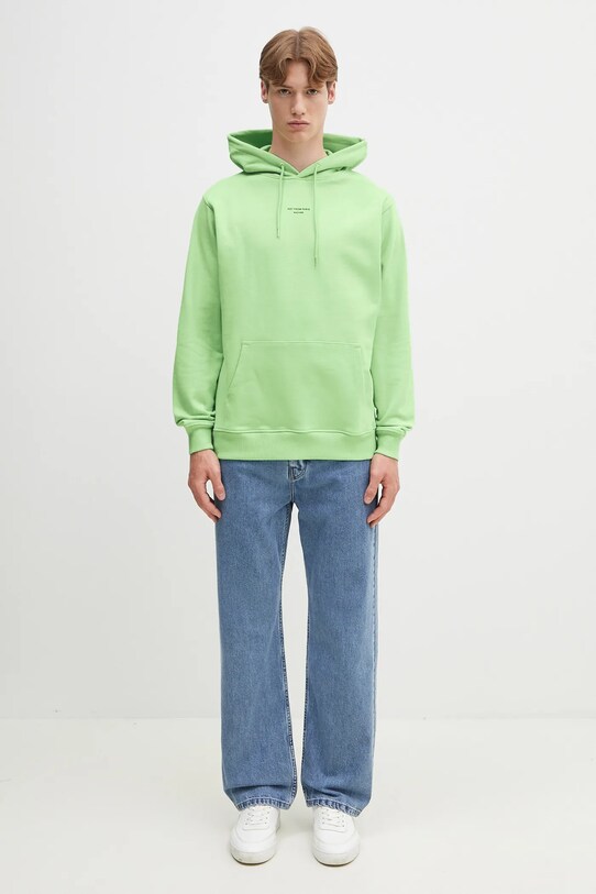 Drôle de Monsieur felpa in cotone Le Hoodie Slogan Classique G.HO161.CO127.LGN verde