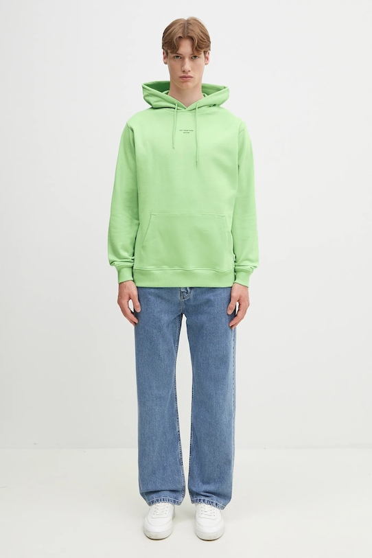 Памучен суичър Drôle de Monsieur Le Hoodie Slogan Classique G.HO161.CO127.LGN зелен