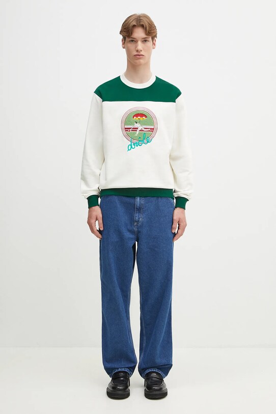 Drôle de Monsieur hanorac de bumbac Le Sweatshirt Tennis G.SW158.CO200.OW alb