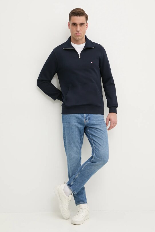 Tommy Hilfiger hanorac de bumbac MW0MW37238 bleumarin SS25