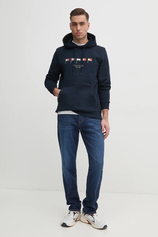 Tommy Hilfiger felpa in cotone MW0MW38666 blu navy SS25