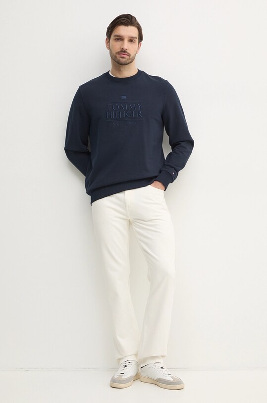 Tommy Hilfiger hanorac de bumbac MW0MW38670 bleumarin SS25