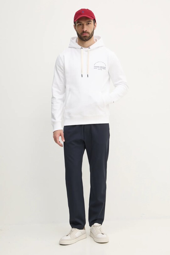 Tommy Hilfiger hanorac de bumbac MW0MW38671 alb SS25