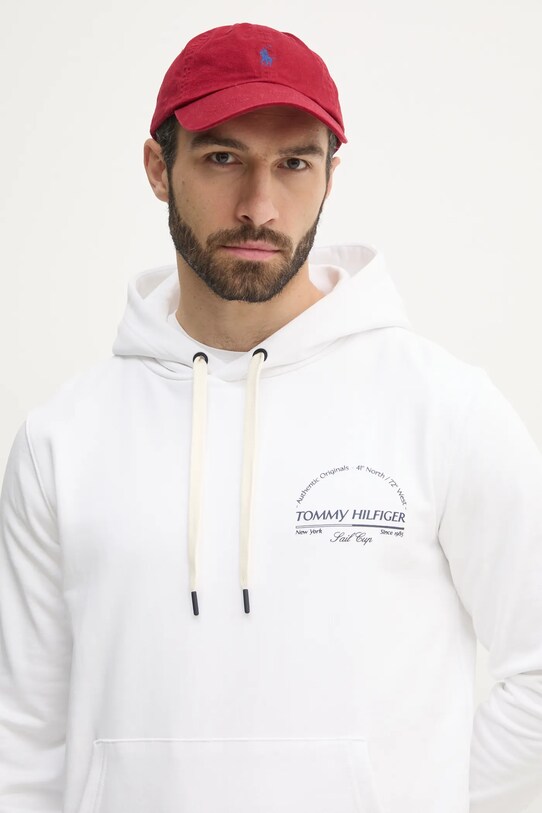 Bombažen pulover Tommy Hilfiger bela MW0MW38671