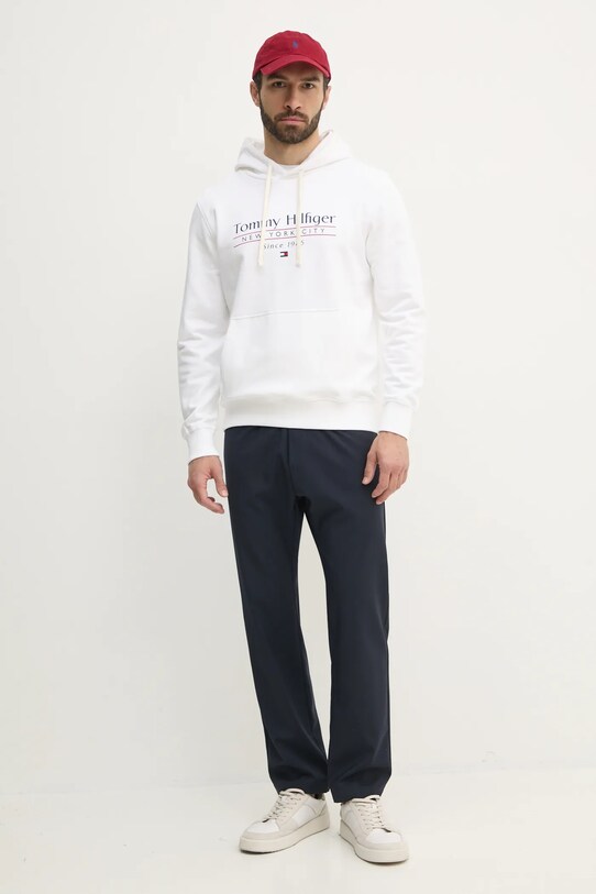 Tommy Hilfiger hanorac de bumbac MW0MW38672 alb SS25